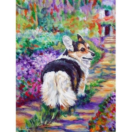 Carolines Treasures Carolines Treasures 7297CHF Corgi Garden Path Flag Canvas House Size 7297CHF